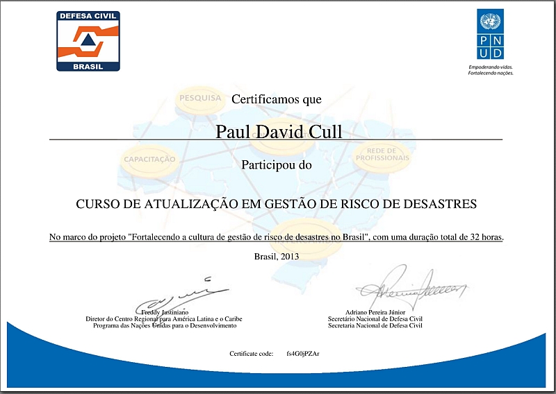 Refresher Course in Disaster Risk Management Certificate