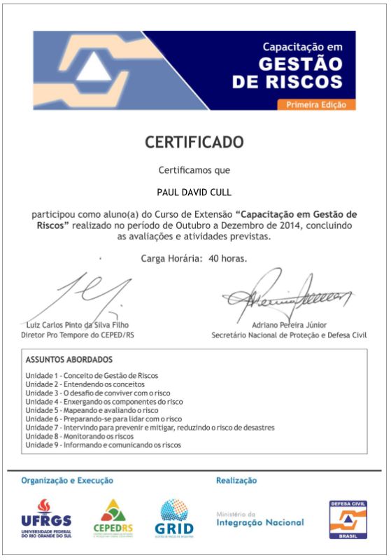 Training in Risk Management Certificate