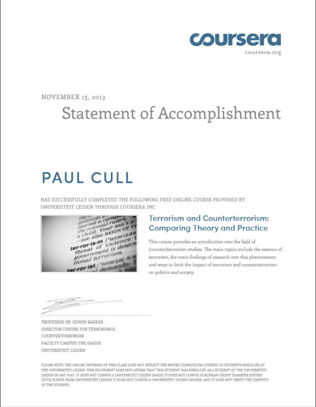Statement of Accomplishment