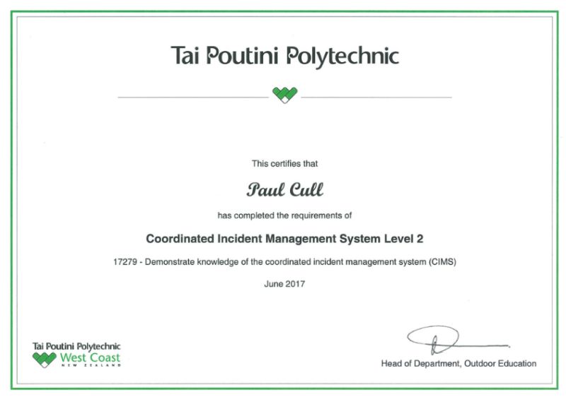 Coordinated Incident Management System Level 2 certificatenal Disaster Response Laws Certificate