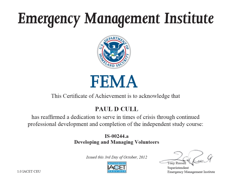 Developing and Managing Volunteers Certificate
